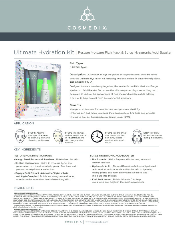 Ultimate Hydration Kit Profile Sheet