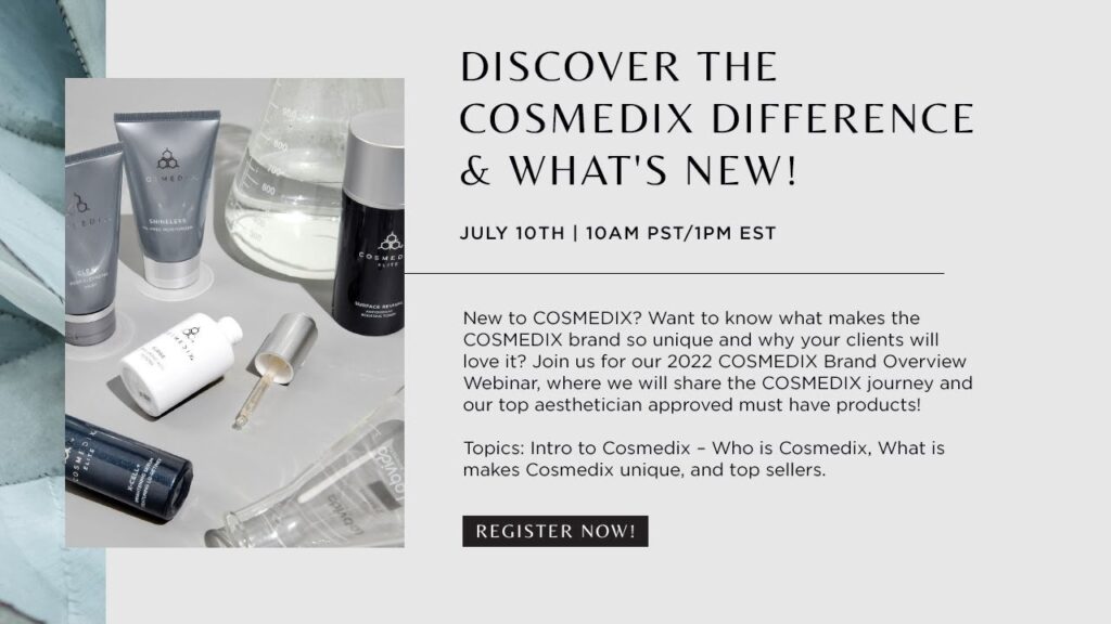 DISCOVER COSMEDIX WHATS NEW FEATURING NEW SKIN BRIGHTENING PEEL