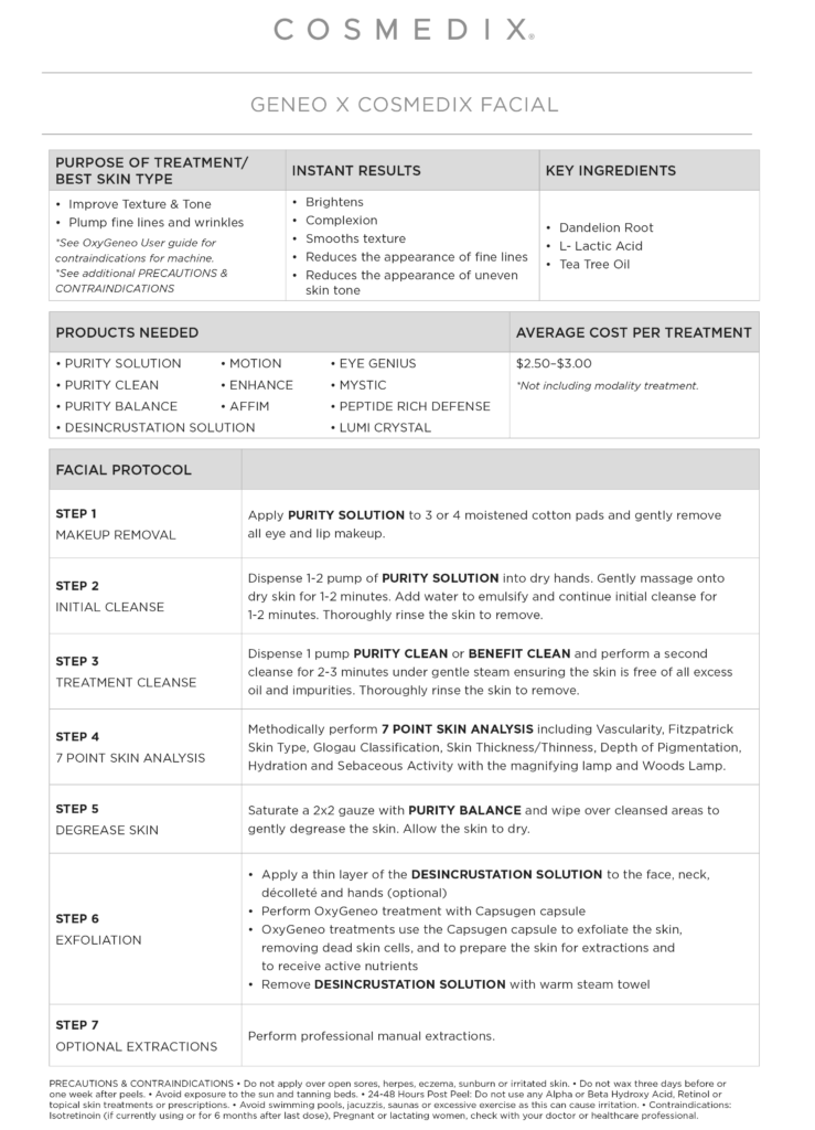 Geneo x COSMEDIX Facial Protocol 1